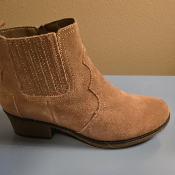 Propet Women's Suede Ankle Booties in Taupe - Picture 7 of 9